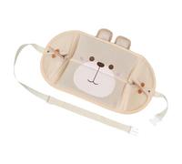 JECOMPRIS Car Leg Rest Foot Hammock Portable Airplane Footrest with Bear Pattern Beige Car Knee Pad for Travel and Office Use, Automotive Footrest Cushion for Rear Seat Comfort