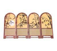 JECOMPRIS Chinese Folding Screen Desktop Ornament 16.11X8.84X0.31" Mini Bamboo Tabletop Divider Panel Traditional Room Divider Decorative Screen for Office and Home Privacy