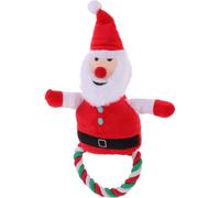JECOMPRIS Christmas Dog Chew Santa Claus Shaped Plush Chewing for Puppies Convenient Bite to Correct Biting Behaviour and Attract Pet Attention Xmas Style Dog Chewing Plaything