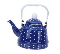JECOMPRIS Enamel Heating Water Kettle with Steel Handle Food Grade Dot Pattern Teapot for Kitchen Compatible with Induction and Gas Stove Corrosion Resistant Home Teakettle