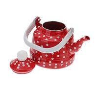 JECOMPRIS Enamel Kettle 1.1l Red Stainless Steel Creative Tea Pot with Heat Resistance Suitable for Induction Cookers Household Water Pot for Home Kitchen