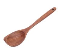 JECOMPRIS Ergonomic Long Handle Wooden Spoon for Cooking and Serving Heat-Resistant Teak Wood Ladle with Smooth Polished Surface Japanese Style Mixing Spoon for Nonstick Cookware and Kitchen