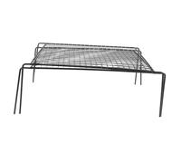 JECOMPRIS Expandable Kitchen Shelf Organizer Rack for Cabinet and Countertop, Iron Wire Construction with Telescopic and Mesh Design, Stable with Optimal Airflow, for Kitchen Storage