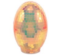 JECOMPRIS Glass Egg Decor Disco Ball Ornament Orange Mosaic Reflective Easter Table Centerpiece Decoration for Office Desk and Spring Party
