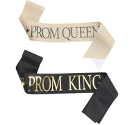 JECOMPRIS Graduation Party Sashes Prom King and Queen Sash Set 2pcs with Adjustable Shoulder Straps Made of Cloth Featuring Fine Craftsmanship Graduation Gifts for Proms and Parties