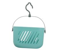 JECOMPRIS Hanging Shower Storage Basket with Hook for Bathroom Organising Small Items and Cleaning Supplies Plastic Blue Wall Mounted Shower Basket with Smooth Surface