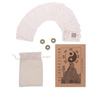 JECOMPRIS I Ching Divination Set for Beginners with Collectible Paper Hexagram Cards and Feng Shui Fortune Coins, Includes Instruction Guide for Good Luck and Wealth