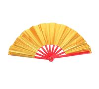 JECOMPRIS Large Foldable Tai Chi Hand Fan for Dancing and Stage Performance Lightweight Portable Folding Hand Fan with Plastic Ribs Double-sided Red and Gold Design Suitable for Kung Fu and