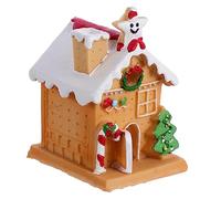 JECOMPRIS Light Up Christmas Cake Decoration Snow Village Topper for Festive Birthday Holiday Parties Adorable Snowy House Design for Table Window Desk Embellishment