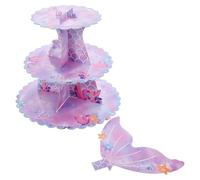 JECOMPRIS Mermaid Theme Birthday Cake Stand Large Tail Design, Cupcake Display Tower for Dessert Table, Fruit and Pastry Serving Platter, Party Decorations