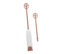 JECOMPRIS Mini Electric Milk Powder Stirrer Handheld Juice Mixer for Babies Extended Rod Portable Mixing Tool Set of 2 Warm White Suitable for Powder Formula and Beverage Mixing