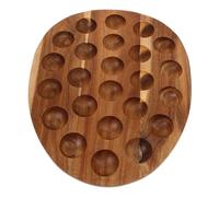 JECOMPRIS Minimalist Wooden Egg Tray Holder for Kitchen Storage, Coffee Colour, Easy to Clean, Holds Plenty of Eggs, Countertop or Fridge Use for Family Homes