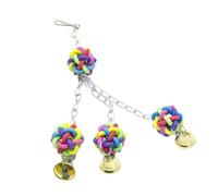 JECOMPRIS Parrot Bites the Ball Hanging Chew Toy for Birds Colorful Plastic Bell Cage Accessory Bird Bite Toy