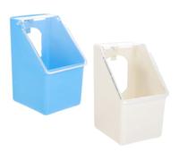 JECOMPRIS Plastic Bird Feeder 2Pcs Hanging Pigeon Feeding Containers with Lid, Multi-Functional Grit and Water Bowls for Parrots and Pigeons, Single Hole, Suitable for Coop