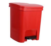 JECOMPRIS Plastic Waste Paper Bin Bedroom 10l with Foot Pedal Design and Flip Lid, Rectangular Red Trash Bin for Home, Kitchen, Bathroom, and Office Use, Sturdy Plastic Wastebasket