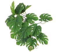 JECOMPRIS Realistic Plastic Leaf Hanging Plant for Reptile Terrarium and Pet Cage Decor with Suction Cups, Tortoise Accessories to Create Natural Hiding Places and Enhance Habitat Aesthetics