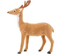 JECOMPRIS Realistic Tabletop Deer Statue 23x6x26cm, Christmas Reindeer Figurine Home and Office Decoration, Elk Sculpture for Mantelpiece and Living Room Accents