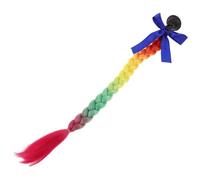 JECOMPRIS Removable Motorcycle Helmet Braid Extension with Suction Cup 25" Long Synthetic Hair Accessory for Scooter and Bike Helmets