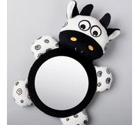 JECOMPRIS Shatterproof Mirror, Black Acrylic and Cloth Material, Convex Design for Rear Facing Observation during Driving