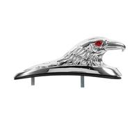 JECOMPRIS Silver Metal Motorcycle Front Mudguard Decoration with Sturdy Eagle Head Design, Stylish and Sleek Motorcycle Accessory Enhancing Aesthetics for Motorbike Front Decor