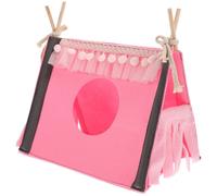 JECOMPRIS Small Pet Warm House Pink Felt and Wood Guinea Pig Corner Tent with Space-saving Design, Suitable for Rats and Small Animals a Cozy Hideaway and Pet Toy