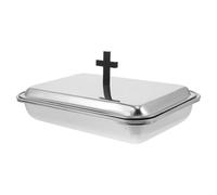 JECOMPRIS Stainless Steel Communion Cup Tray with Covered Holder for Church Service Holy Wine Eucharist Sacrament Supplies Corrosion-Resistant Portable Plate for Religious Ceremonies