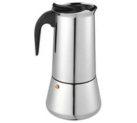 JECOMPRIS Stainless Steel Mocha Coffee Pot 200Ml for 4 Cups, Espresso Maker with Wide Belly Design, Sturdy Coffee Kettle Suitable for Home and Travel Brewing