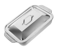 JECOMPRIS Stainless Steel Rectangular Roasting Pan with Lid Deep Grill Tray for Fish and Lobsters Portable Oven Dish for Home and Restaurant Cooking Easy Clean Surface