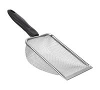 JECOMPRIS Stainless Steel Reptile Sand Draining Shovel with Ergonomic Handle for Sifting out Reptile Droppings and Bearded Dragon Waste for Cleaning and Bedding
