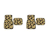 JECOMPRIS Sunflower Butterfly Print Car Floor Mats Set 4Pcs, Waterproof Non-Slip Car Foot Mats Full Coverage Vehicle Floor Pad for All-Season Use