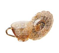 JECOMPRIS Tea Cup and Saucer Set Vintage Coffee Cup 170ml Capacity Ergonomic Design Easy to Clean European Style Afternoon Tea Coffee Enjoyment