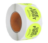JECOMPRIS Use First Inventory Control Food Storage Labels, Fluorescent Yellow Removable Adhesive Stickers for Kitchen and Restaurant Food Service,
