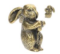 JECOMPRIS Vintage Alloy Rabbit Incense Holder Stick Burner Retro Electroplated Mini Incense Burner Statue for Home Office Tea Decoration Accessory