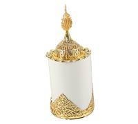 JECOMPRIS Vintage European Style Ceramic Censer Incense Burner with Metal Finish Fireproof Desktop Aromatherapy Holder for Incense Sticks Elegant Home and Office Decoration