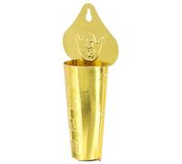 JECOMPRIS Wall-Mounted Iron Incense Burner Hanging Holder with Bamboo Tube Design, Small Gold Decorative Censer for Household Aromatherapy and Meditation Use