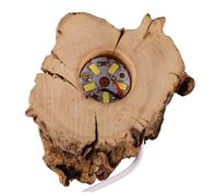 JECOMPRIS White Wooden Stump LED Light Holder Pedestal for Desk Decor