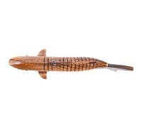 JECOMPRIS Wood Shark Figurine Ocean Animal Decoration Natural Wooden Sea Creature Ornament for Home Office Garden and Desktop Decor Creative Shark Model