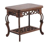 JECOMPRIS Wooden Feng Shui Display Stand with Jade Base, Oriental Style Bonsai Holder and Chinese Vase Pedestal for Indoor Plant and Craft Display,