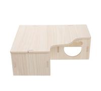 JECOMPRIS Wooden Hamster Hide House with Multi-use Design and Private Space, Small Pet Maze Nest for Hamsters and Chinchillas, Khaki Colour Small Pet House for Indoor Play