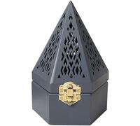 JECOMPRIS Wooden Incense Cone Holder Pyramid Style Incense Burner Box with Essential Oil Storage Decorative Censer for Bedroom Living Room Office Study Window
