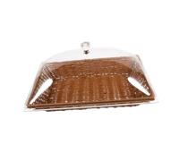 JECOMPRIS Woven Bread Basket with Cover for Snacks Fruits and Pastries Sturdy Construction Suitable for Dining Tables and Social Events Lightweight and Easy to Move