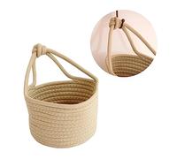 JECOMPRIS Woven Cotton Rope Storage Basket Hanging Sundries Organizer Round Cloth Basket for Boys and Girls Clothes and Books Assorted -Resistant Decorative Home Accessory