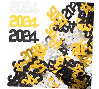 JECOMPRIS Year Party Confetti Scatters Black Gold Silver Table Centerpiece Decor for Year Eve Celebration Vibrant Festive Party Supplies for Invitations Cards and Decorations