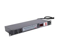 Jectse 10 Channel Power Sequencer, Digital Voltage Display, Rack Mount Power Strip with Individual Switch, Start and Stop Control for Sound Equipment, Real Time Monitoring (UK Plug)