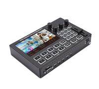 Jectse 1080P Video Switcher, 4 Channel HD Multimedia Interface Live Stream Switcher with Built in 5inch Screen and 30 Transition Effects, for Multi Camera Streaming Online Class (UK Plug)