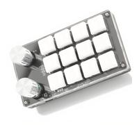 Jectse 12 Key DIY Programmable Keypad with 2 Knob, COPY/PASTE/SELECT ALL/CUT Shortcut Keys Keypad, Dustproof Green Shaft One Handed Macro Mechanical Keyboard 5.2 x 3 x 1.5in (L x W x H) (Black White)