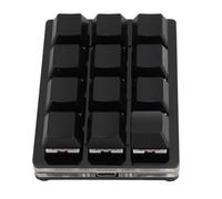 Jectse 12 Key Mechanical Gaming Keyboard, Mini USB Wired RGB Red Switch Programmable Keyboard, Type C Connection, for Office Work, Gaming, Music, Media (Black)