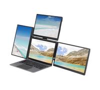 Jectse 13.3 Inch Portable Triple Monitor for Laptop, 3 Detachable Laptop Screen Extender with 1920 X 1200 IPS Screen, External Monitor for 11.6 to 17 Inch Laptops, for Office Business