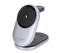 Jectse 15W Fast Charging Wireless Charger, 3 in 1 Magnetic Charging Station, Foldable Stand, Desk Charger Station for Phone Watch Earphone, for IOS for Android