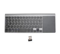 Jectse 2.4G Wireless TV Keyboard with Touchpad, Ultra Slim Bluetooth Multimedia Keyboard Full Sized Rechargeable Mini Keyboard for PCs, Laptops, for Smart TVs, for HTPCs, TV Boxes